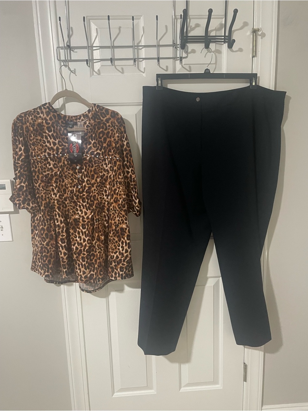 Black Straight-Leg Women's Trousers 24w Calvin Klein cocomo 2x top nwt